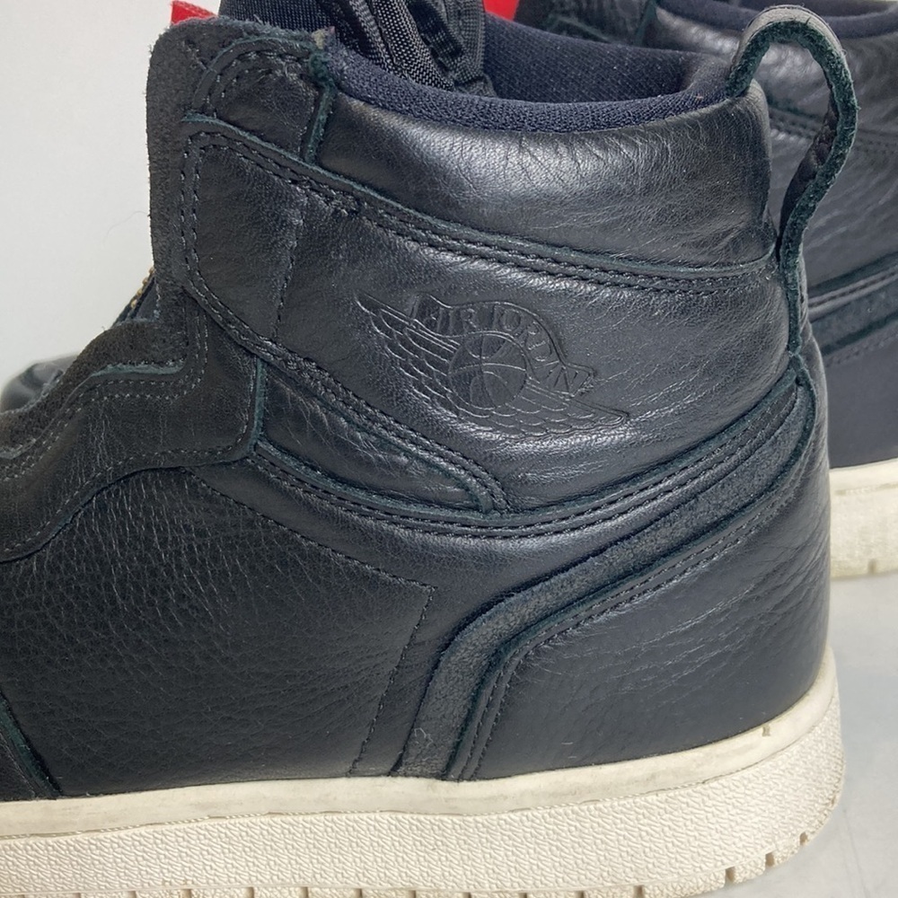 Air Jordan 1 Retro High Zip Black Sail Leather Gold Women’s 7.5 Punk Streetwear - Picture 3 of 16